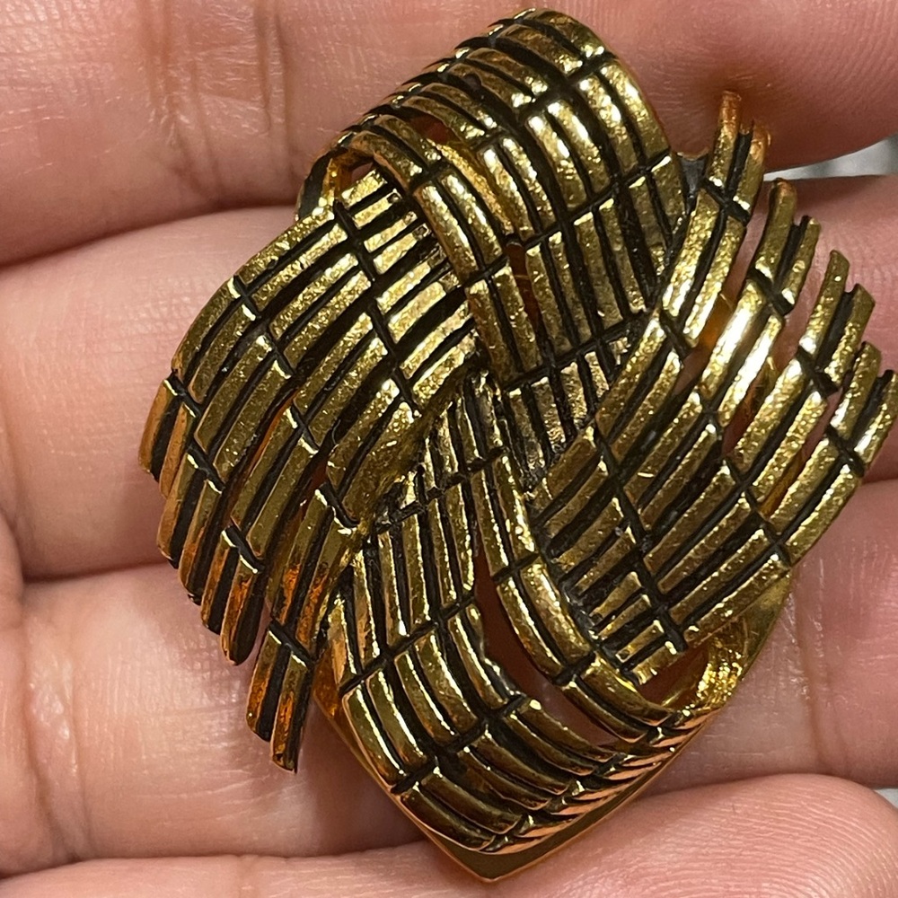 Vintage Gold Modernist Scarf Clip